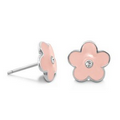 Lauren G. Adams Girls Flower Girl Post Earrings (Silver/Pink)